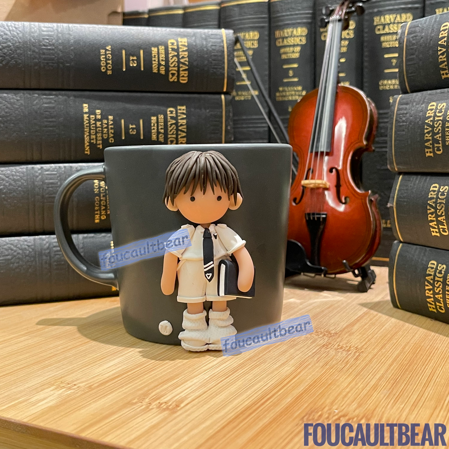 I'm very excited to debut my handcrafted "School Series" polymer clay figurine on mugs. Introducing for the first time, Caden, of the Chloe and Caden series. Every Chloe and Caden figurine is handcrafted with lots of thought and care. They make great storage for pens, pencils, small rulers, etc....